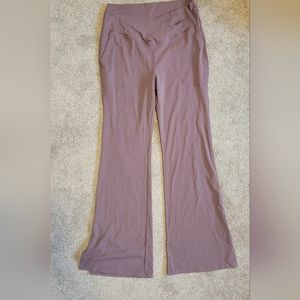 Halara Crossover Pocket Split Hem Full Length Flare Leggings, Size XL